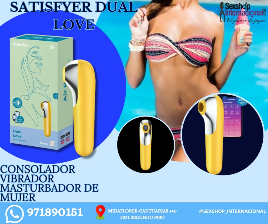 VIBRADORES EROTICAS - SUCCIONADOR CLITORAL SATISFYER-DUAL LOVE-DE APLICACION-SEXSHOP LIMA 